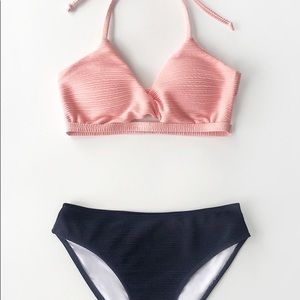 CUPSHE Pink cutout top and bikini bottom